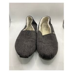 TOMS Women's Gray Canvas Sherpa Lined Alpagarta Slip-On Casual Shoes SZ  12
